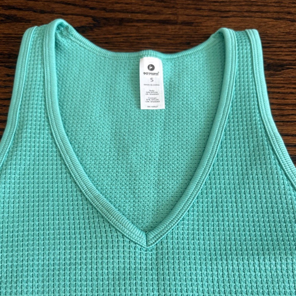 90 Degrees Vibrant Teal Knit Crop Top - Picture 5 of 5